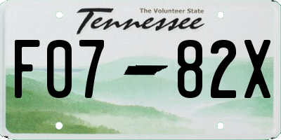 TN license plate F0782X
