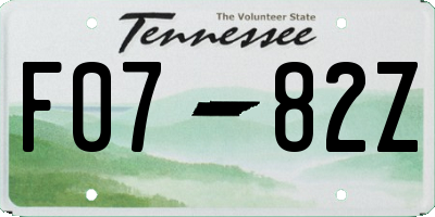 TN license plate F0782Z