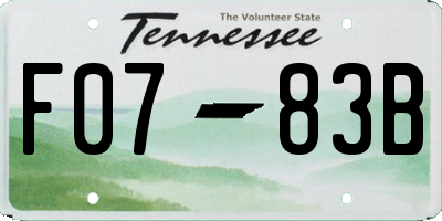 TN license plate F0783B