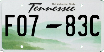 TN license plate F0783C