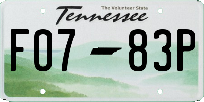 TN license plate F0783P