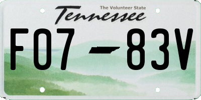 TN license plate F0783V