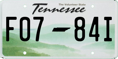 TN license plate F0784I
