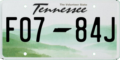TN license plate F0784J