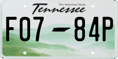 TN license plate F0784P