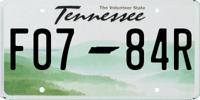 TN license plate F0784R