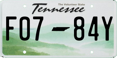 TN license plate F0784Y