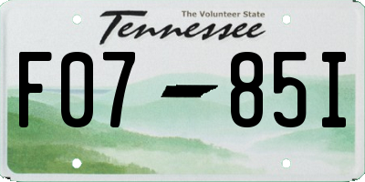 TN license plate F0785I