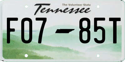 TN license plate F0785T