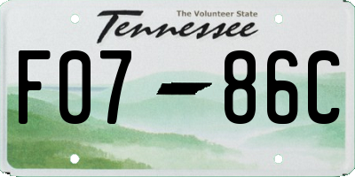 TN license plate F0786C