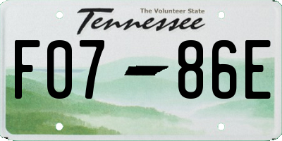 TN license plate F0786E