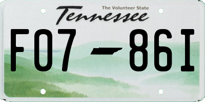 TN license plate F0786I