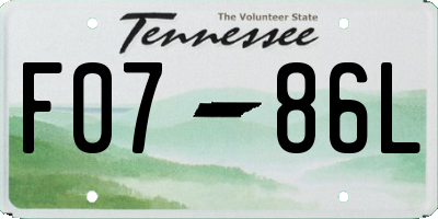 TN license plate F0786L