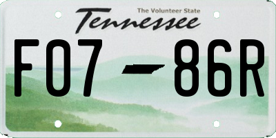 TN license plate F0786R