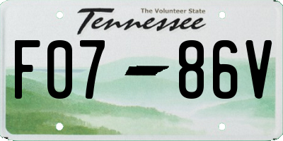 TN license plate F0786V