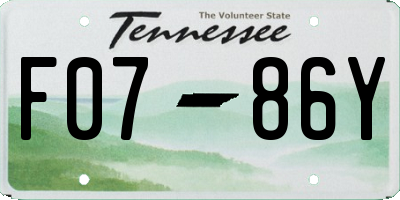 TN license plate F0786Y
