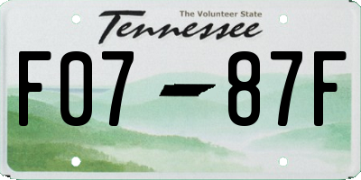 TN license plate F0787F