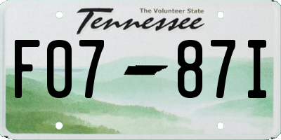 TN license plate F0787I