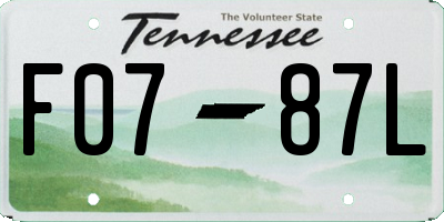 TN license plate F0787L