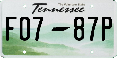 TN license plate F0787P