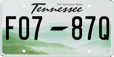 TN license plate F0787Q
