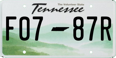 TN license plate F0787R