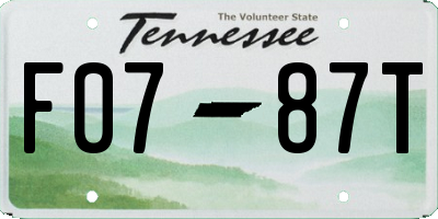 TN license plate F0787T