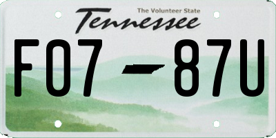 TN license plate F0787U