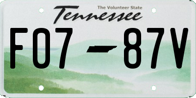 TN license plate F0787V