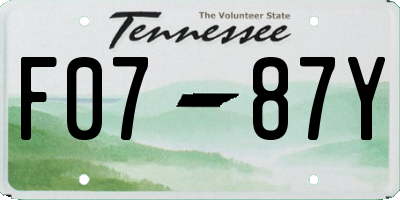 TN license plate F0787Y
