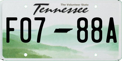 TN license plate F0788A