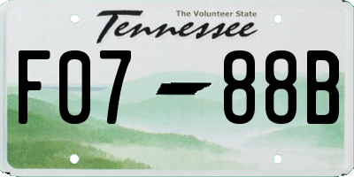 TN license plate F0788B
