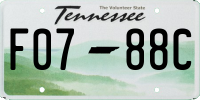 TN license plate F0788C