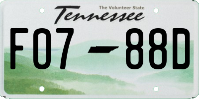 TN license plate F0788D