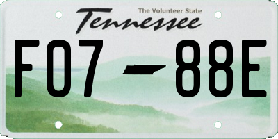 TN license plate F0788E