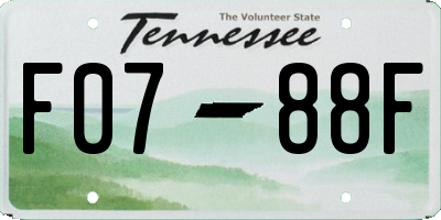 TN license plate F0788F