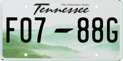 TN license plate F0788G