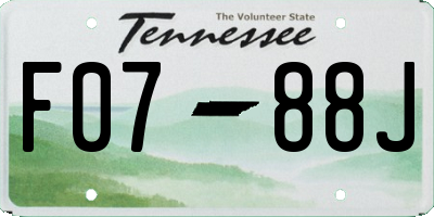 TN license plate F0788J