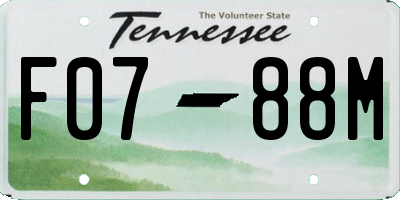 TN license plate F0788M
