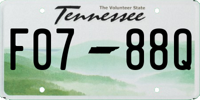 TN license plate F0788Q