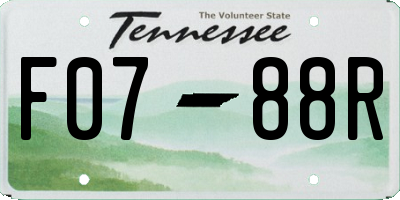 TN license plate F0788R