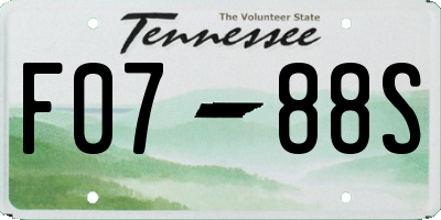 TN license plate F0788S
