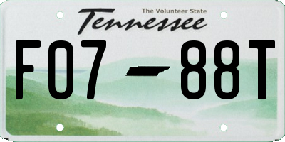 TN license plate F0788T