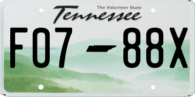 TN license plate F0788X