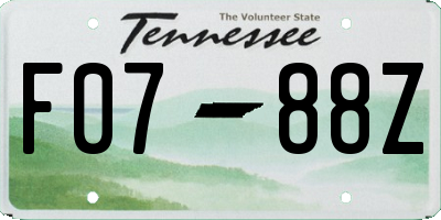 TN license plate F0788Z