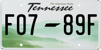 TN license plate F0789F