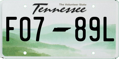 TN license plate F0789L