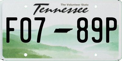 TN license plate F0789P