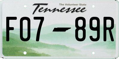 TN license plate F0789R