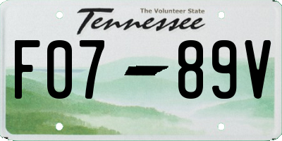 TN license plate F0789V